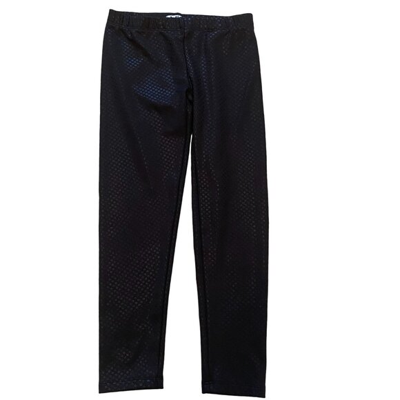MIA New York Girls Leggings Small Black Polyester Spandex Stretchy Geometric - Picture 1 of 5